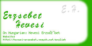 erzsebet hevesi business card